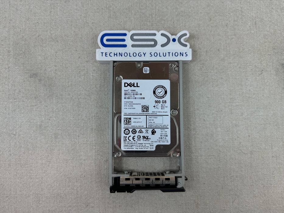 Dell XTH17 900GB 15k 12Gb/s 2.5” SAS Hard Drive ST900MP0026