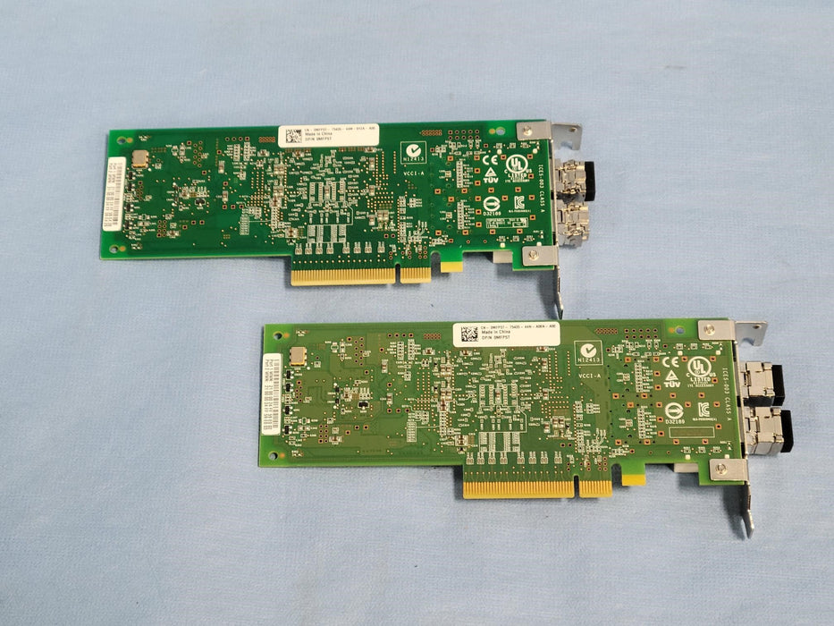 Lot of 2 Dell MFP5T QLogic Dual-Port 8Gb/s PCI-e Fiber Channel HBA w/ SFPs