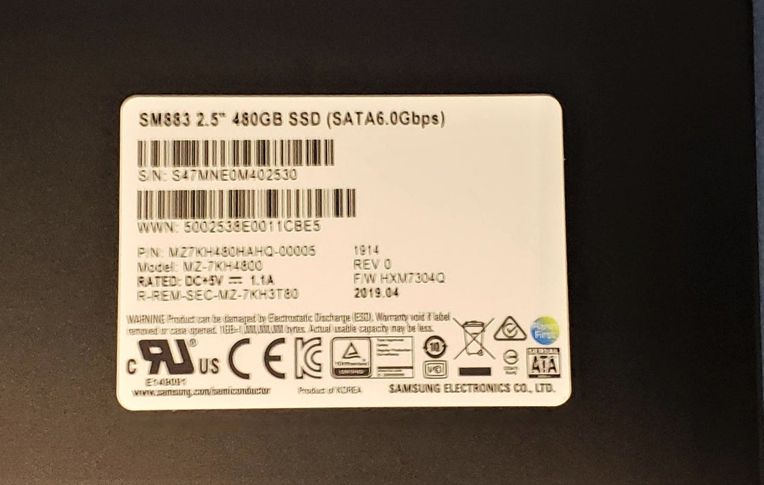 Samsung MZ7KH480HAHQ SM883 SERIES 480GB SATA 6GBPS 2.5" SSD