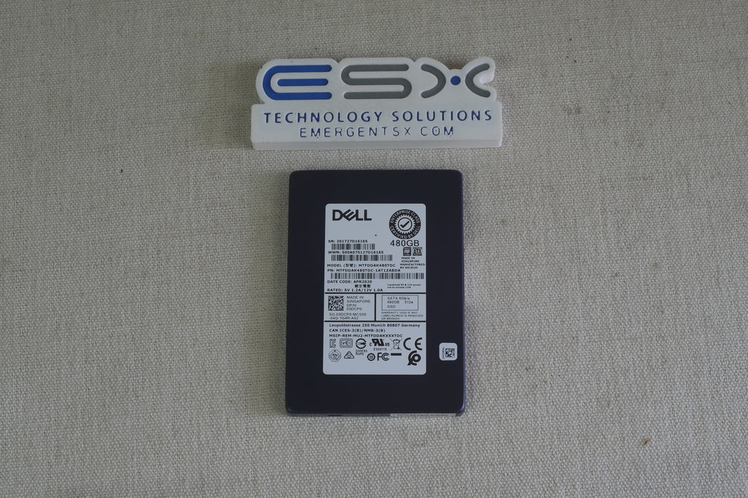 Dell 3DCP0 480GB 6Gb/s 2.5” SATA SSD Micron MTFDDAK480TDC