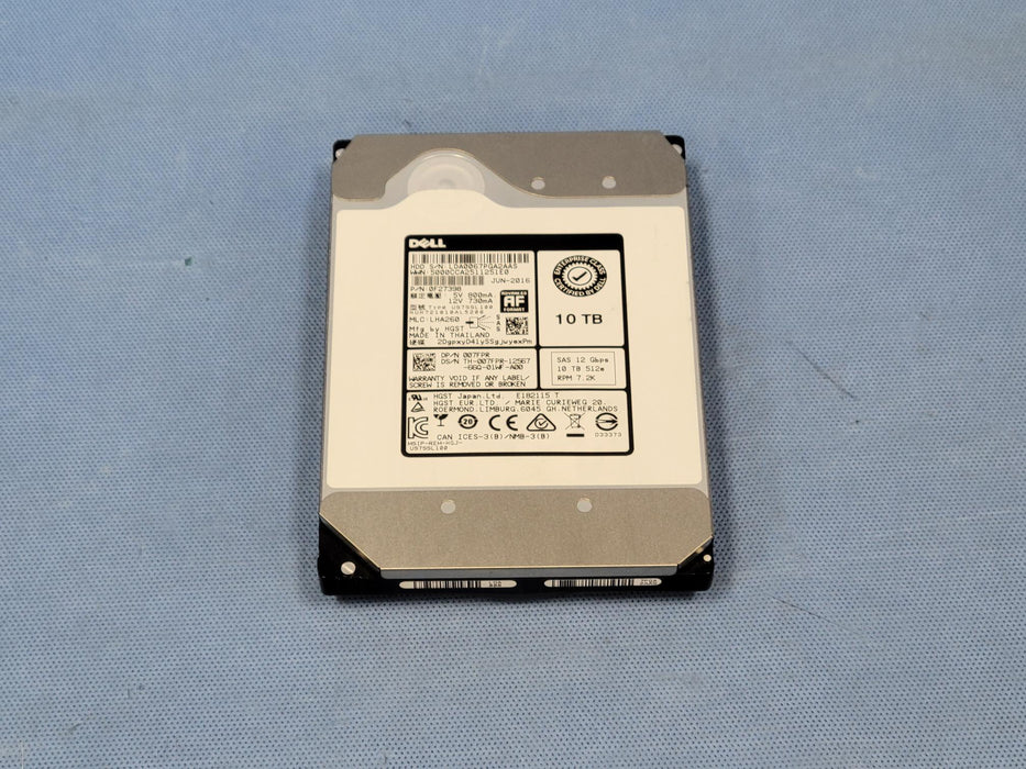 Dell 07FPR 10TB 7.2k 12Gb/s 3.5” SAS 512e Hard Drive HUH721010AL5200