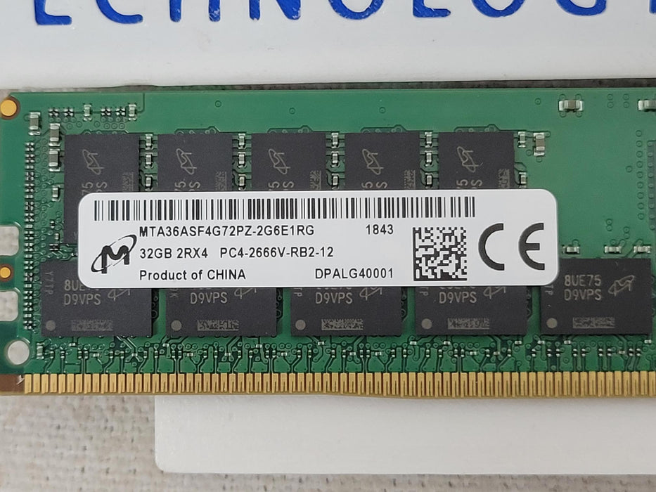 Micron MTA36ASF4G72PZ-2G6E1 32GB 2Rx4 PC4-2666V DDR4 ECC Server Memory DIMM