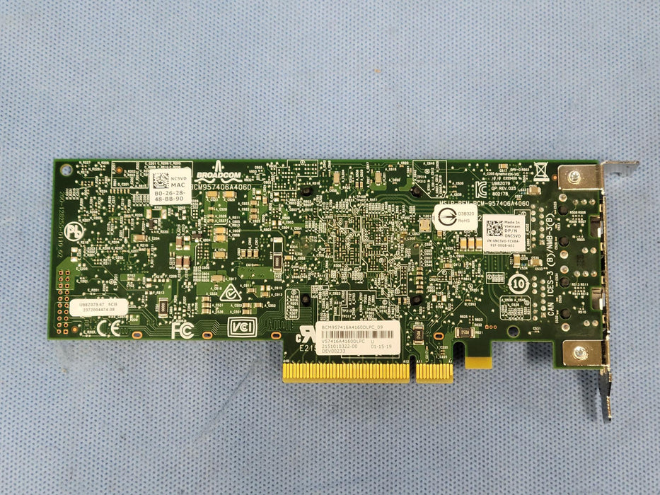 Dell NC5VD Broadcom 57416 Dual Port 10GBASE-T Network Adapter Card Low Profile