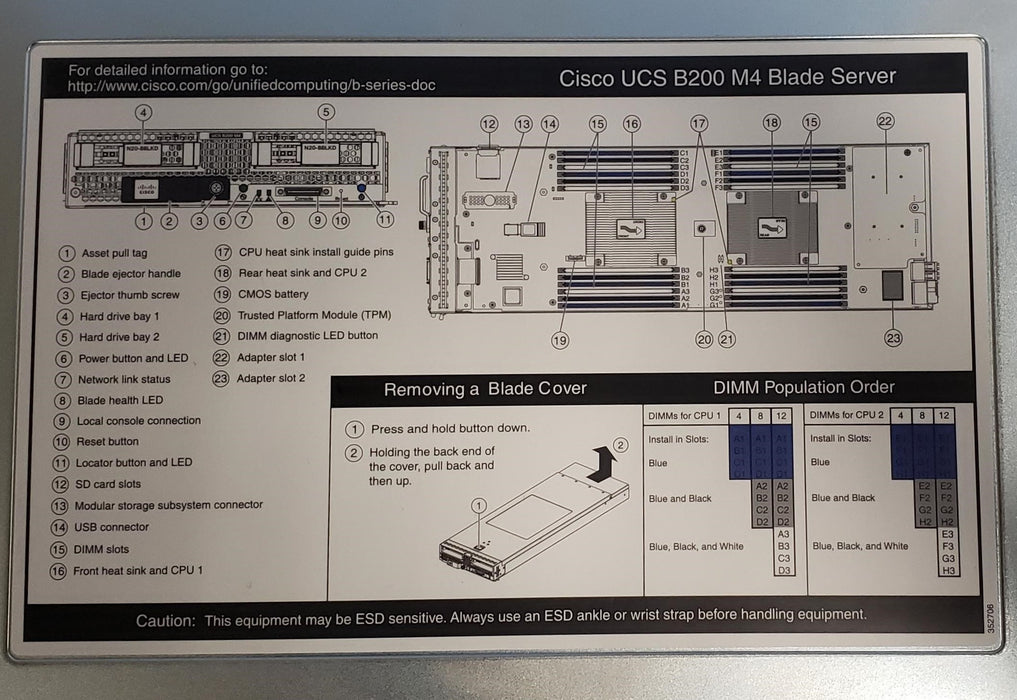 Cisco UCS B200 M4 Blade Server 2x 12 Core E5-2670v3 2.3GHz 24Core 256GB VIC 1340