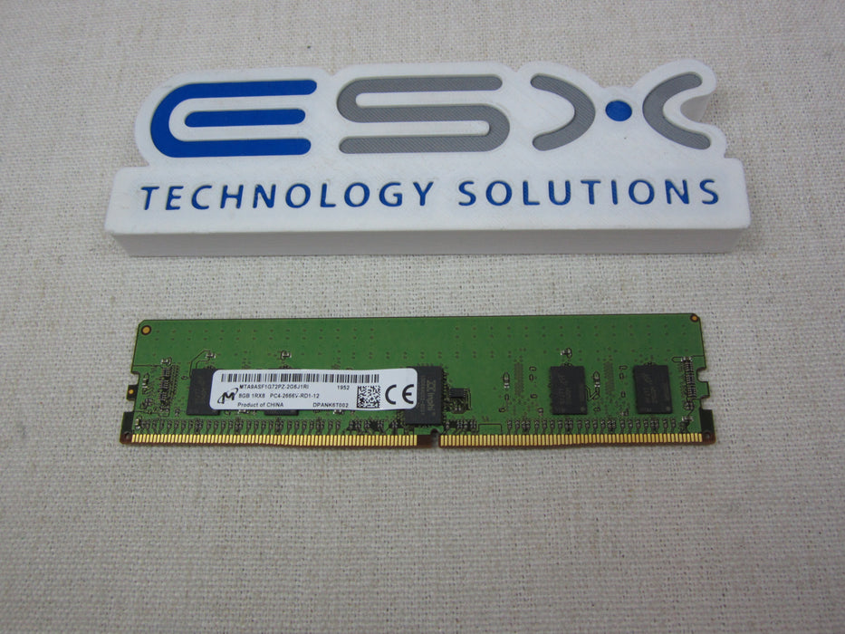 Micron MTA9ASF1G72PZ-2G6 8GB 1Rx8 PC4-2666V DDR4 ECC Server Memory RDIMM