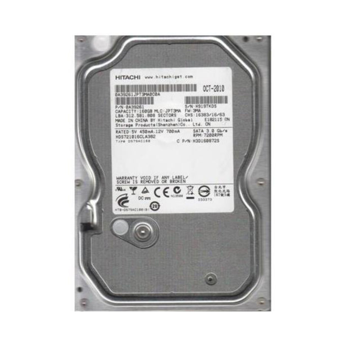 Hitachi Deskstar 7K1000.C 160GB 7.2K SATA Hard Drive 0A39261