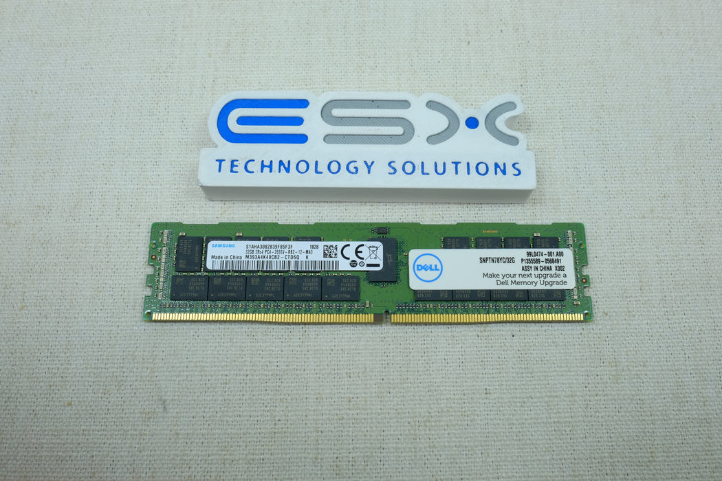 Dell SNPTN78YC/32G 32GB 2Rx4 PC4-2666V DDR4 ECC Server Memory DIMM