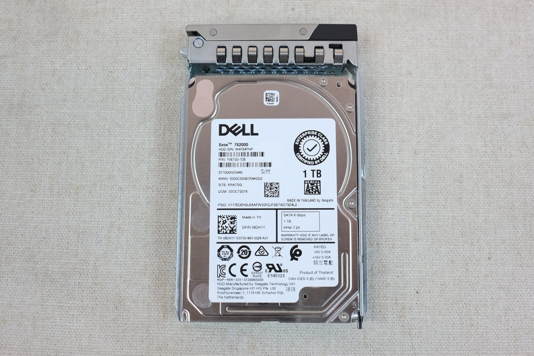 Dell 8DN1Y 1TB 7.2k 6Gb/s 2.5” SATA Hard Drive Seagate ST1000NX0443