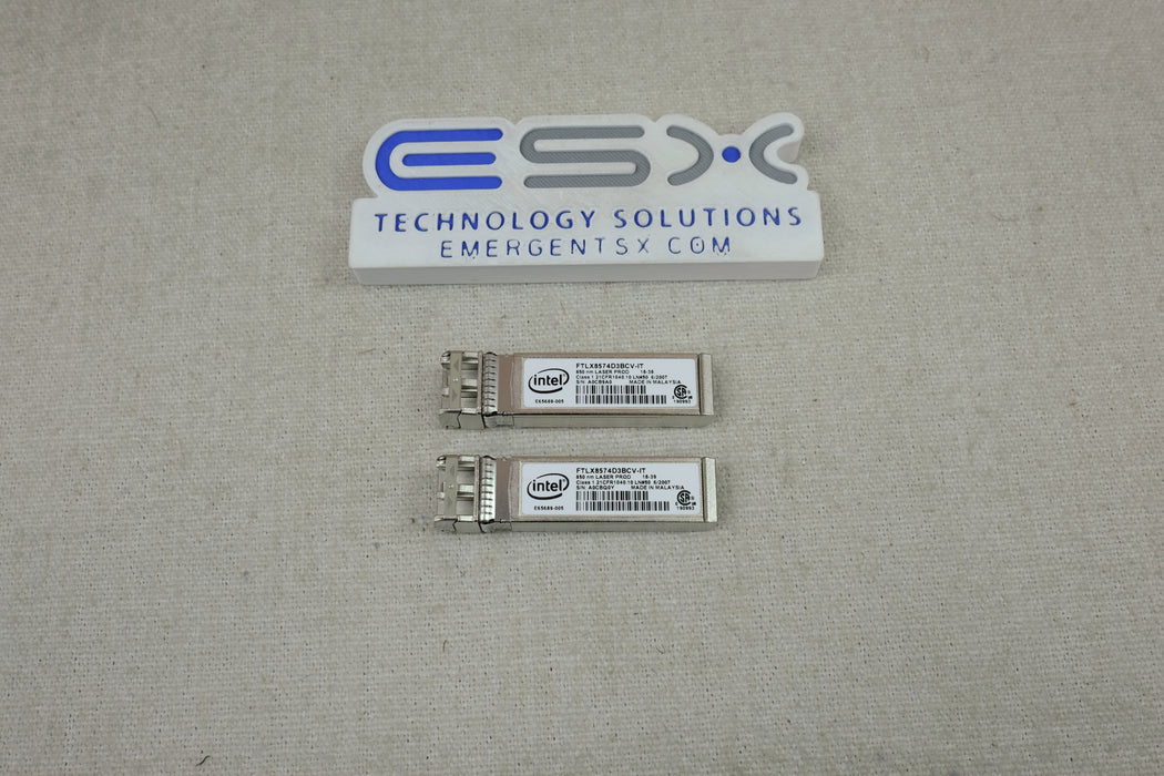 Lot of 2x Dell XYD50 Intel AFBR-709DMZ-IN3 10GBASE-SR SFP+ Optical Transceiver