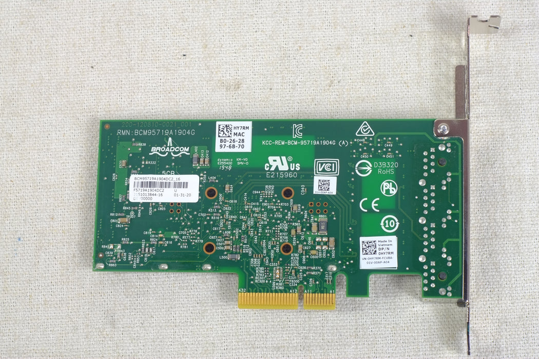 Dell HY7RM Broadcom 5719 Quad Port 1GbE Gigabit Ethernet Card Full Height