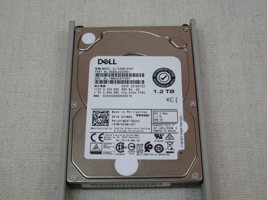 Dell 01M0D 1.2TB 10k 12Gb/s 2.5" SAS Hard Drive Toshiba AL15SEB120NY