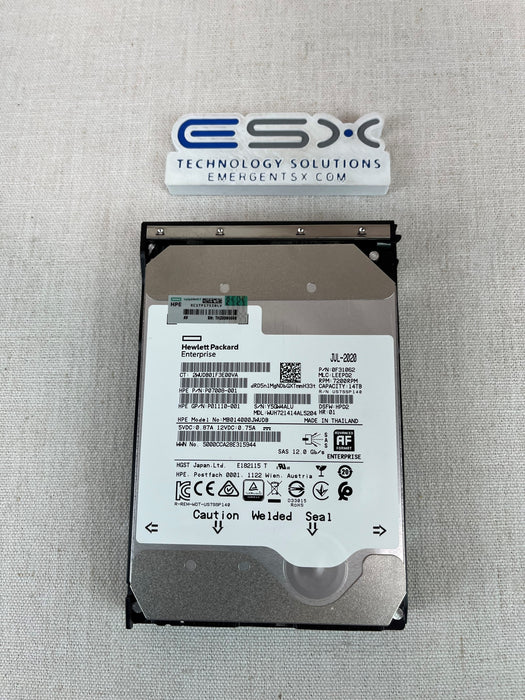 HPE 14TB SAS 12G 7.2K LFF LP He 512e DS P11518-001, P09156-B21