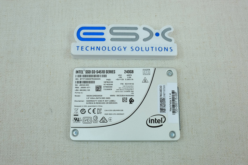 Intel SSDSC2KB240G8 D3 S4510 Series 240GB 6Gb/s 2.5" SATA SSD