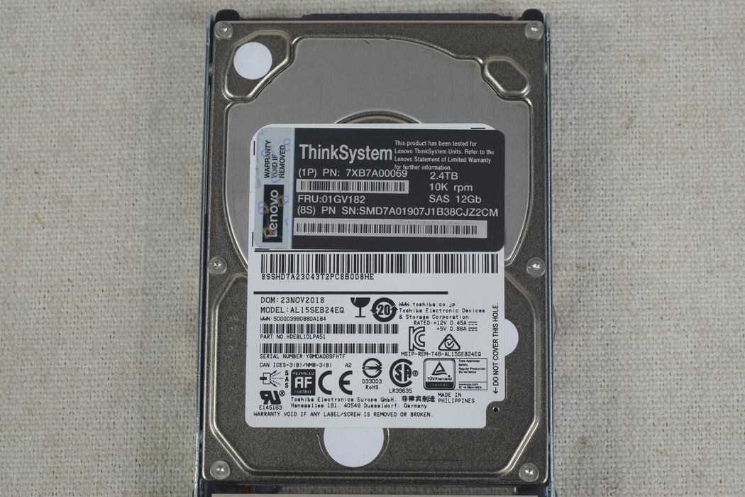 Lenovo 01GV182 ThinkSystem 2.4TB 10k 12Gb/s 2.5” SAS Hard Drive 7XB7A00069